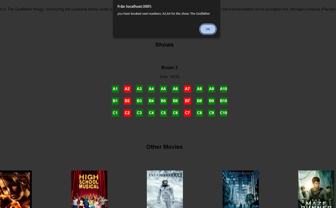 React Cinema Site 2